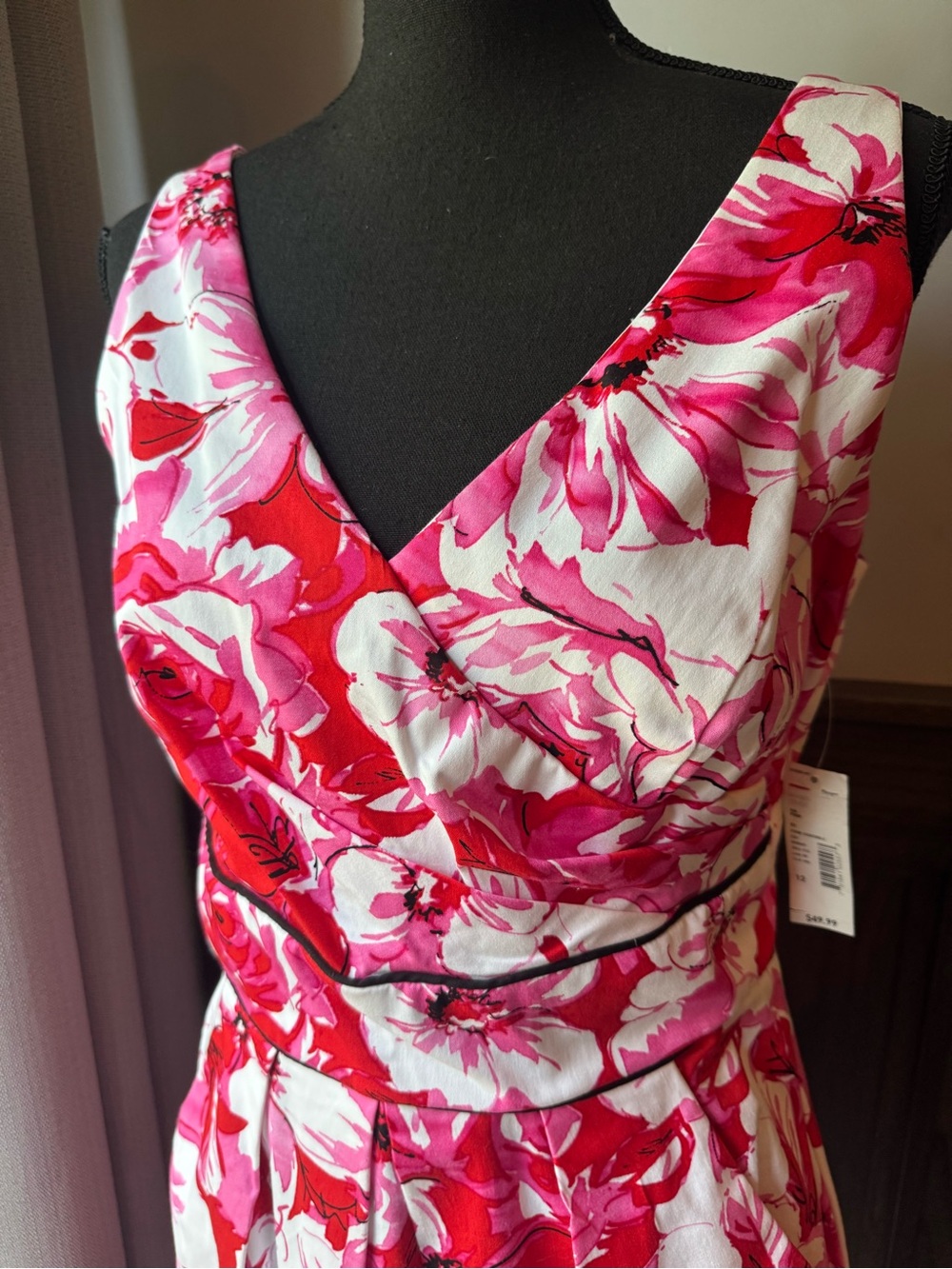 B. Smart Pink Floral Midi Dress nwt 12 - Picture 2 of 9
